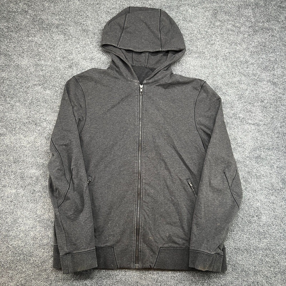 Lululemon Sweater Mens XL Cross Cut Hoodie Heathered Gray Full Zip Stretch